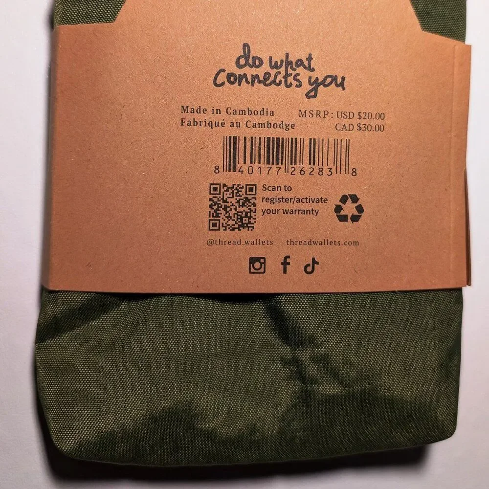 THREAD Pocket Sling Crossbody Bag Compact Nylon EDC Olive